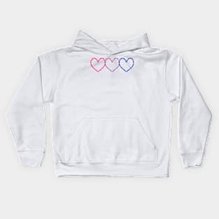 bisexual hearts Kids Hoodie